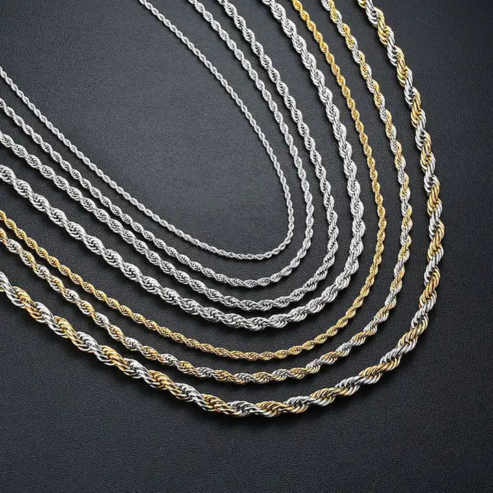 RINNTIN SC-10 14K Gold & 925 Sterling Silver Chain Necklace