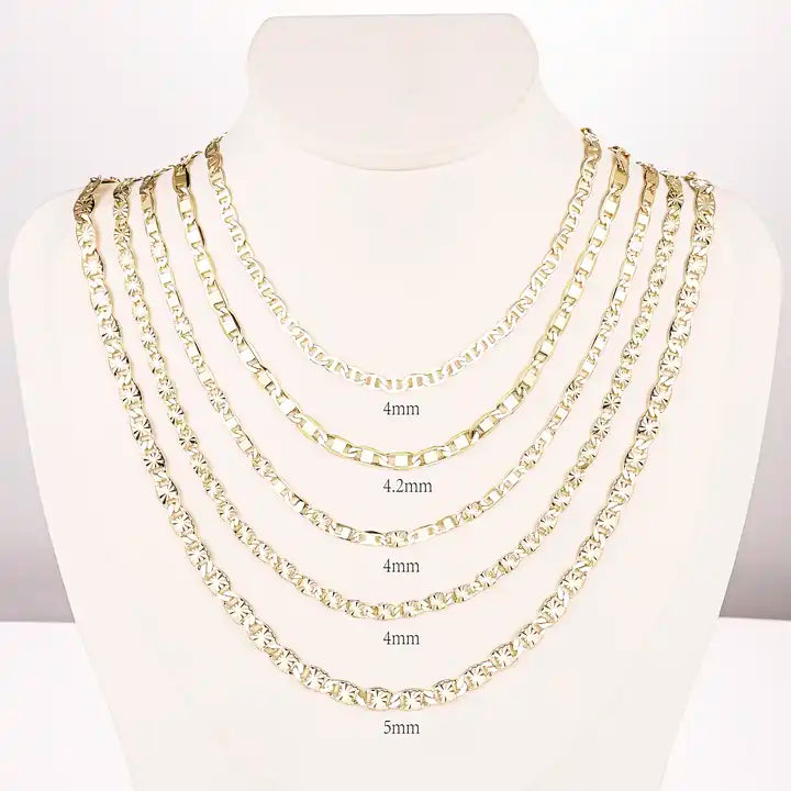 24-Inch Hypoallergenic 14K Gold-Filled Waterproof Diamond Cut Necklace