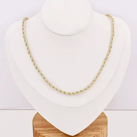 14K Gold-Plated Chunky Rope Chain Necklace - Hip Hop Style for Women