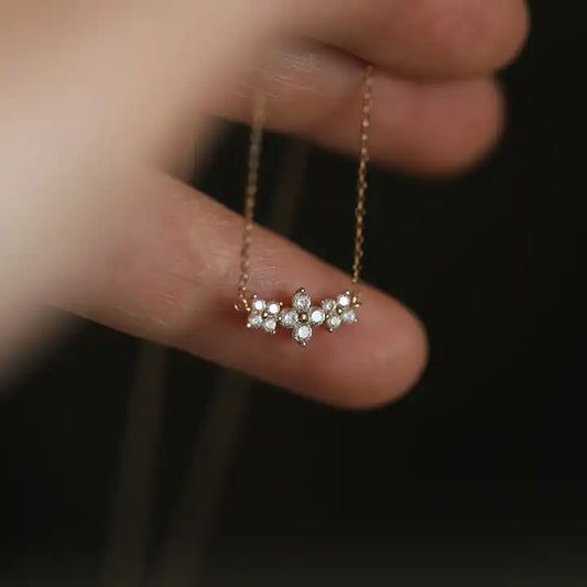 Trendy 925 Sterling Silver Clover Charm Necklace