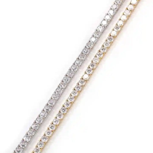 18K Gold Plated with 1 Row CZ Diamonds - Hip-Hop Tennis Chain Necklace