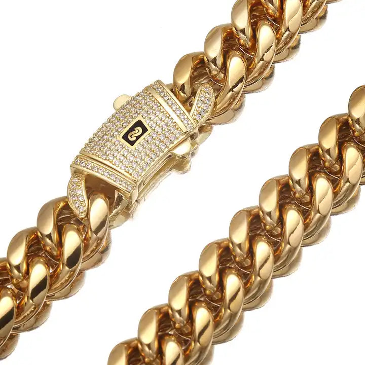 Stainless Steel Encrypted Cuban Chain Bracelet