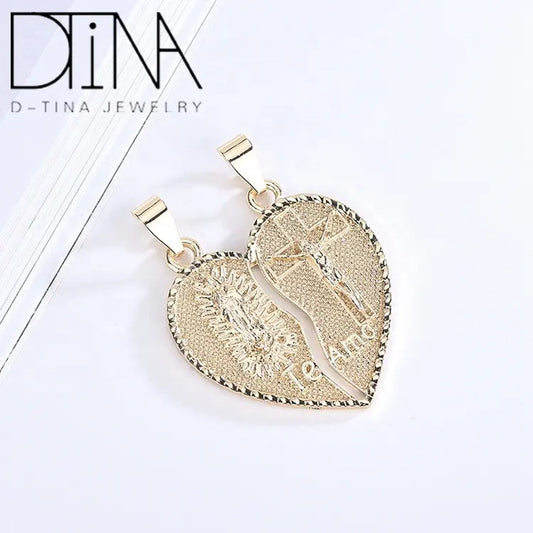 DTINA Virgin and Jesus Love Pendant 18K Gold Plated