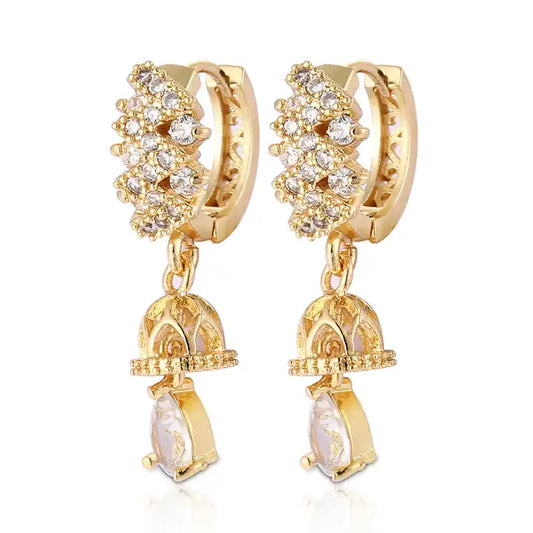 Wholesale 18K Gold-Plated Large Zircon Earrings | Fashion Jewelry for Women