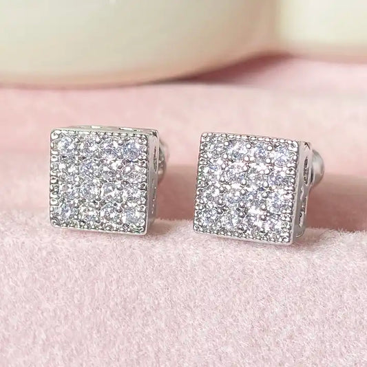 Korean Square Zircon Stud Earrings