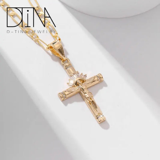 High-Quality Zircon Jesus Cross Pendant