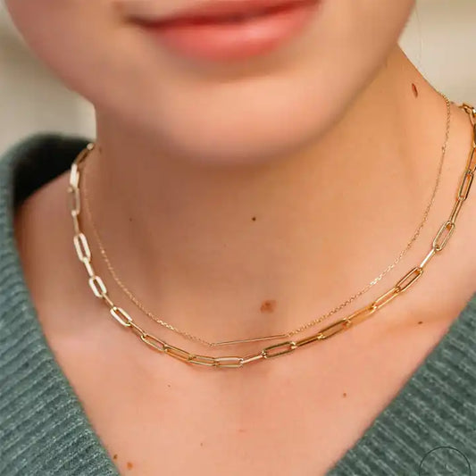 Joolim 18K PVD Gold Plated Paper Link Chain Necklace