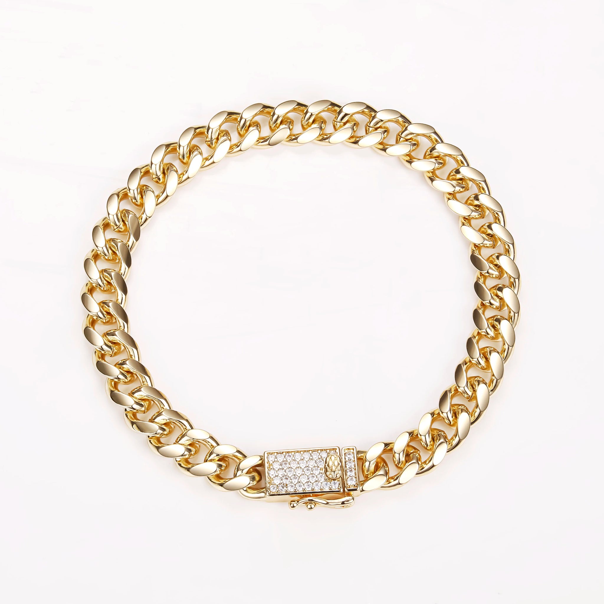 CM Jewelry Wholesale 14K Gold Plated Miami Cuban Link Bracelet