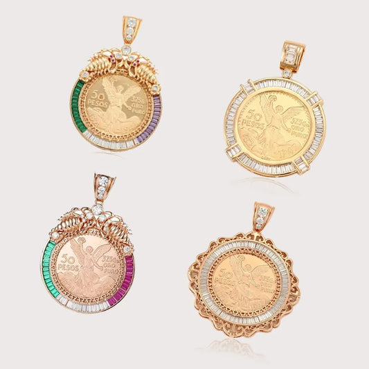 Xuping 50 Peso Mexican Coin Gold Pendant for Men