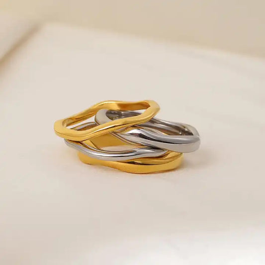 Tarnish-Free Waterproof 18K PVD Gold Plated Minimalist Eternity Ring