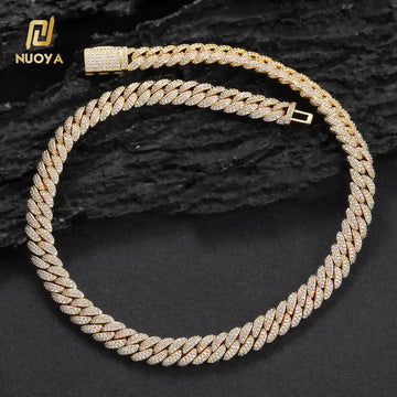 18K Gold Plated Nuoya 10mm Lab Diamond Cuban Link Chain