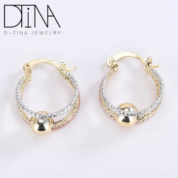 Tri-Color Gold-Plated Hoop Earrings