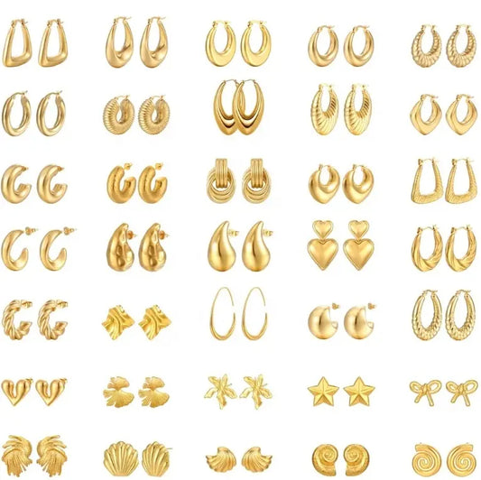 Custom Wholesale 18K Gold Butterfly & Flower Hypoallergenic Stud Earrings