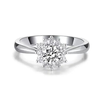 18K Real Diamond Wedding Ring Lab-Grown Solitaire 0.3-0.5 Carat