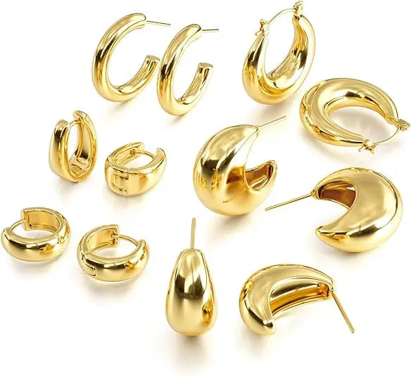 Stainless Steel Round C-Shaped Hoop Earrings for Women