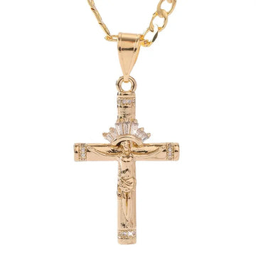 High-Quality Zircon Jesus Cross Pendant