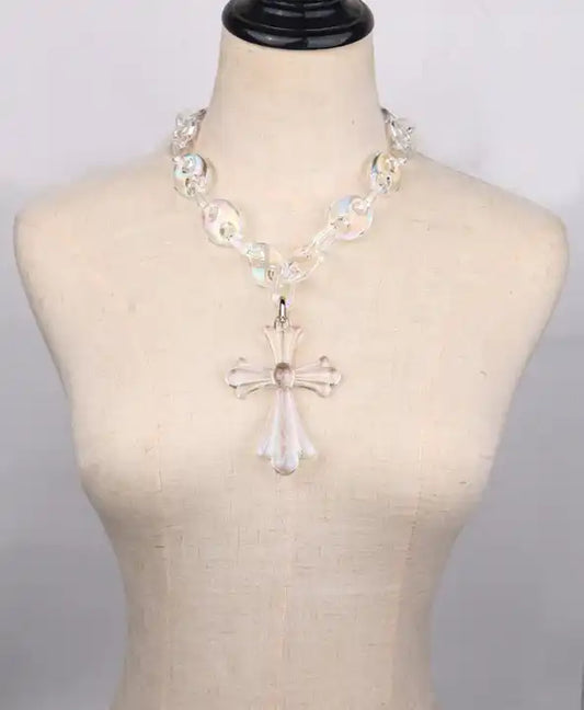 Hip-Hop Punk Chunky Cross Pendant Necklace