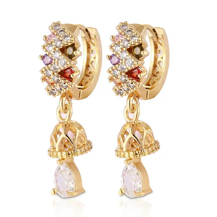 Wholesale 18K Gold-Plated Large Zircon Earrings | Fashion Jewelry for Women