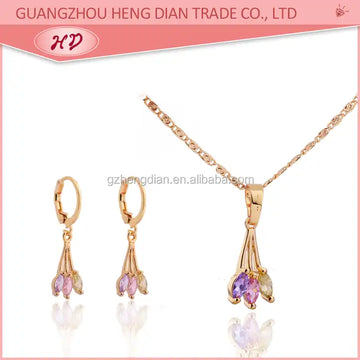 Wholesale 14K & 18K Gold Plated Dubai Jewelry Sets | Earrings, Pendant, Necklace