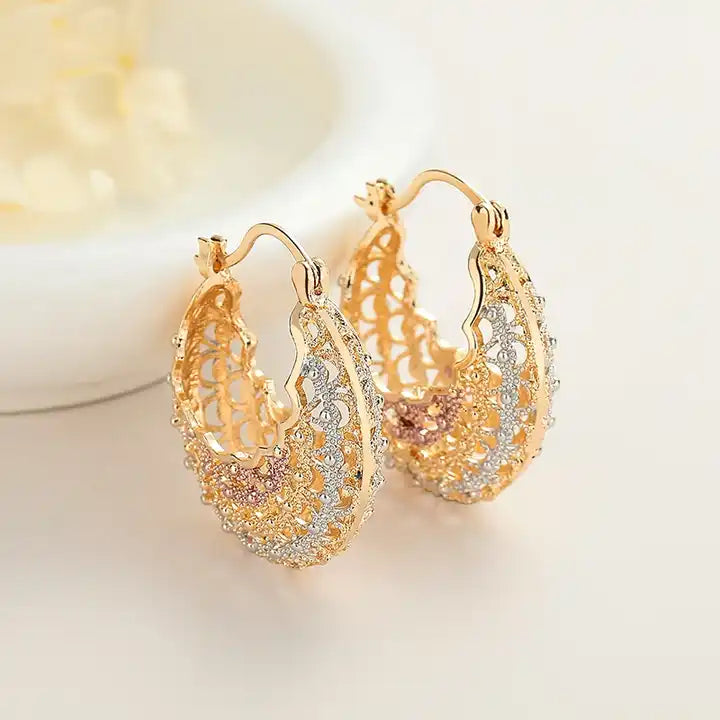 18K Laminated Gold Hoop Earrings | Wholesale Fashion Jewelry for Women