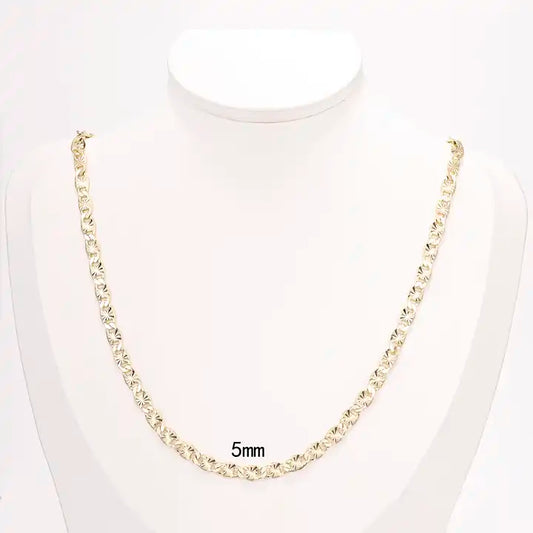 Simple Hypoallergenic 14K Gold-Filled Waterproof Diamond Cut Chain - 24 Inches