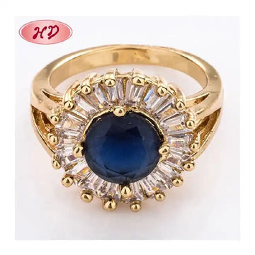 Guangzhou Supplier 18K Gold Rings for Women | Trending Big Zircon Designs