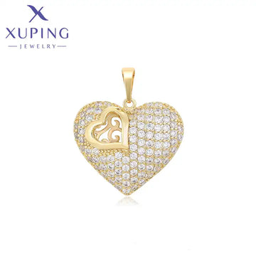 Xuping 14K Gold Color Heart Pendant Necklace