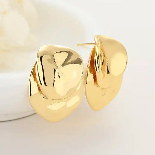 HD 2024 18K Gold Plated Hoop Drop Earrings