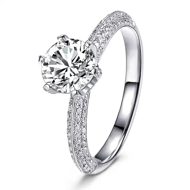 18K White Gold Solitaire Lab Diamond Ring