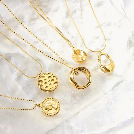 Waterproof Tarnish-Free Gold Plated Pendant Necklace