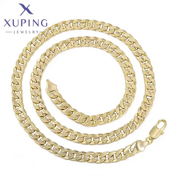 Xuping 14K Gold Plated Cuban Link Chain Necklace For Men