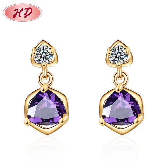 Wholesale Cubic Zirconia Earrings – 18K Gold Women’s Drop Stud Jewelry