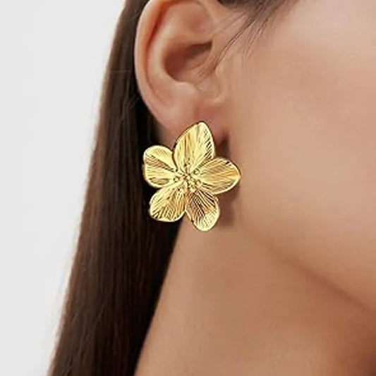 Hot-Selling 18K Gold-Plated Geometric Stud Earrings for Women