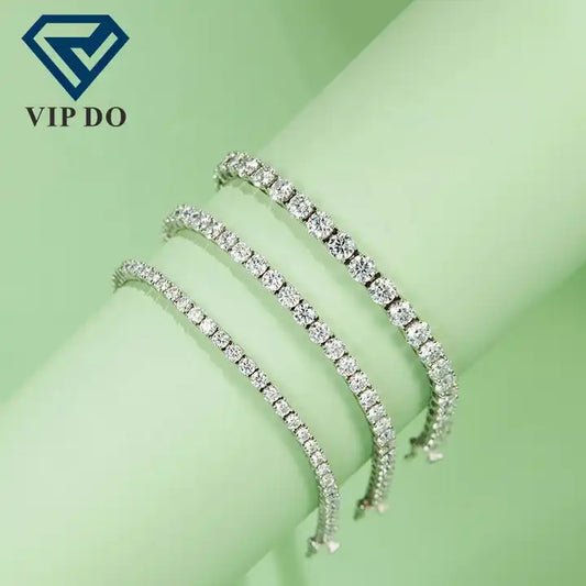 925 Silver Moissanite Tennis Chain Bracelet/Necklace