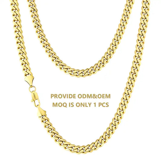 KRKC Wholesale 3-8mm Miami Cuban Link Chains 14k Gold Plated