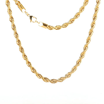 Wholesale 18K Gold Plated Men’s Twisted Rope Chain Necklace