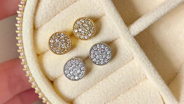 18K Gold-Plated Cubic Zirconia Round Earrings Wholesale Fashion Jewelry